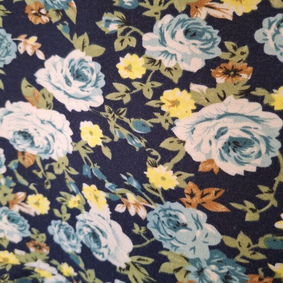 Tomsware Sz Med Jersey Stretch Blue Yellow Floral Sleeveless Y2K Skater Dress - Picture 3 of 8